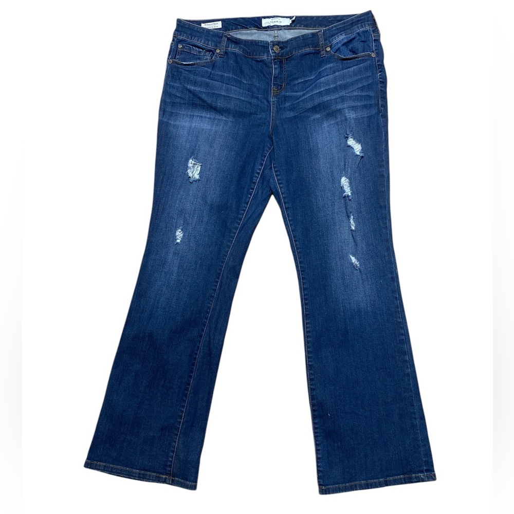 Torrid Relaxed Boot Jeans Women’s 18 Flare Denim Distressed Bootcut Casual Pants